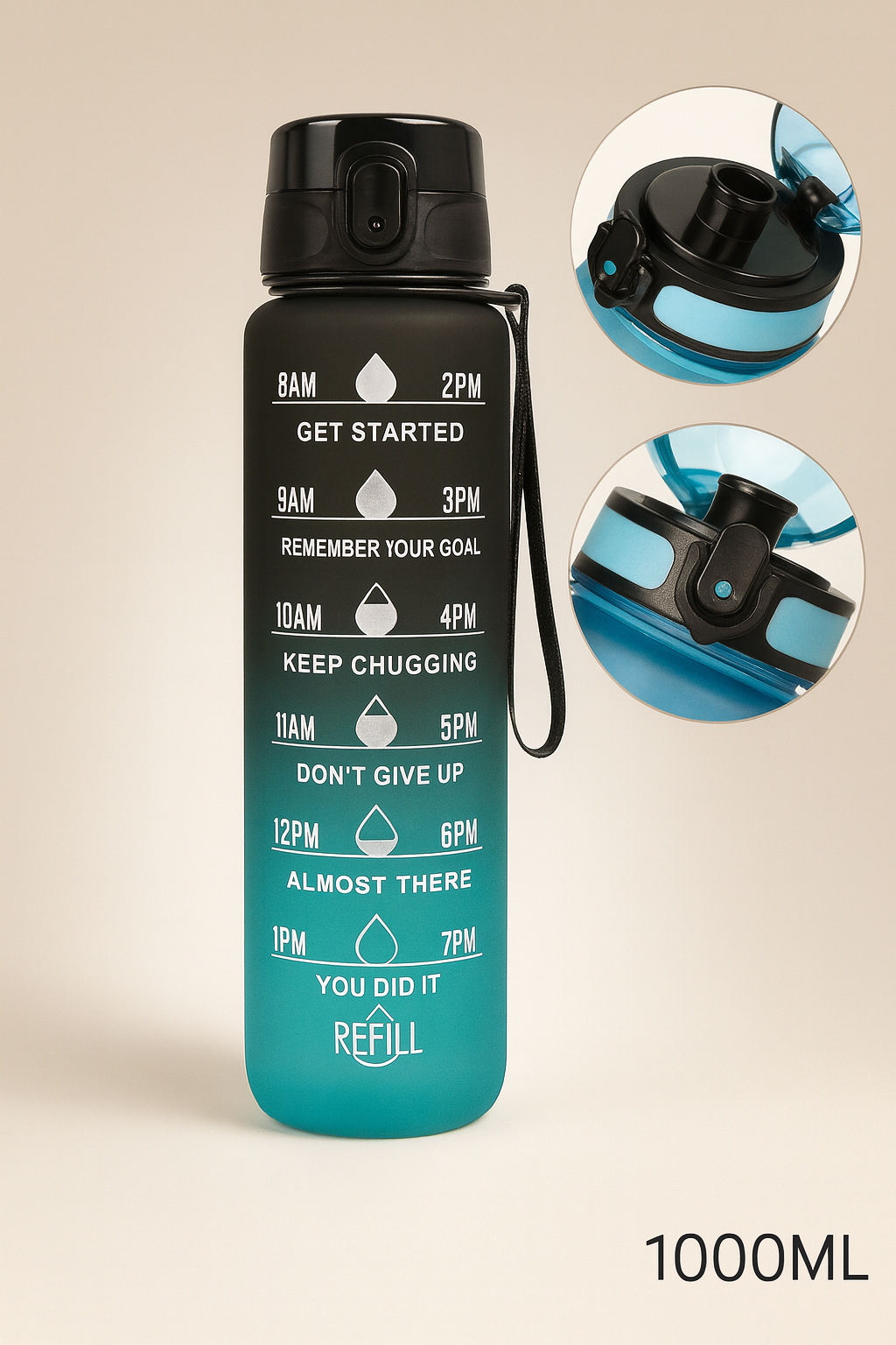 1000ml lekvrije motivatie waterfles